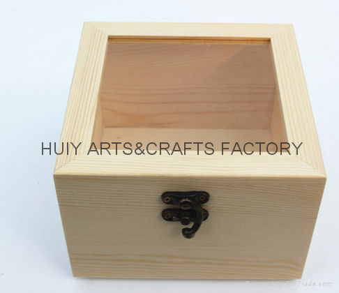 Unfinished wooden box with many dividers and hinged lid 5