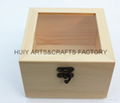 Unfinished wooden box with many dividers and hinged lid 5