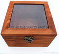 Unfinished wooden box with many dividers and hinged lid 11