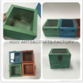 Unfinished wooden box with many dividers and hinged lid 12