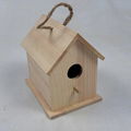 Bird Houses House Shaped Bird Feeder Wooden Bird House Hanging Outdoor