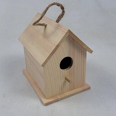 Bird Houses House Shaped Bird Feeder Wooden Bird House Hanging Outdoor (Hot Product - 1*)