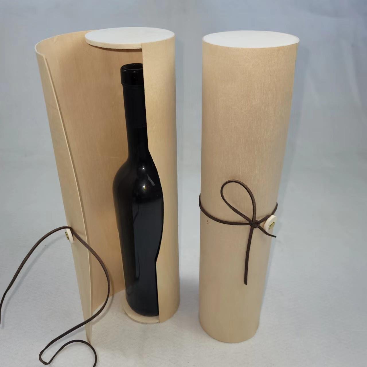 葡萄酒木盒紅酒包裝圓形木製盒子 4