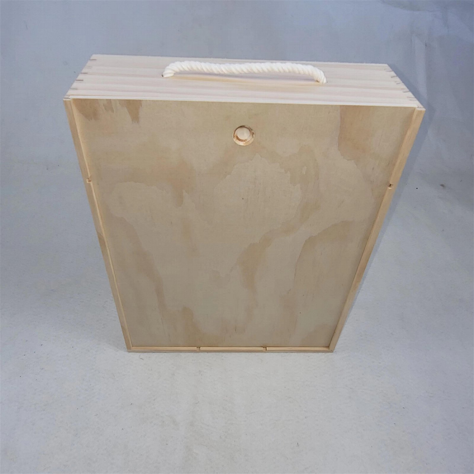 FSC&BSCI sliding lid pine Wood Wine Bottle Holder Decorative Wooden Gift Box  4