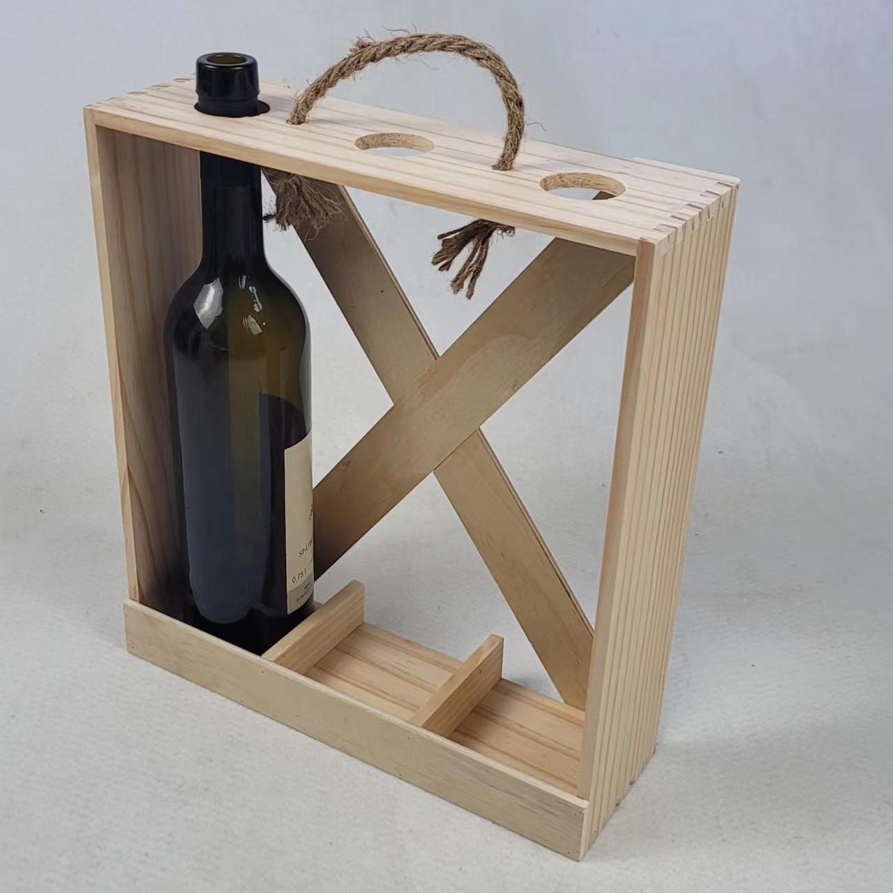 Handmade Wooden Wine Crate, Cheap Custom Wooden Wine Box, Wood Wine Bottle Holde 3