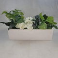 wooden flowerpot small wooden box  nordic planter with plastic flower 1