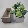 wooden flowerpot small wooden box  nordic planter with plastic flower