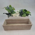wooden flowerpot small wooden box  nordic planter with plastic flower