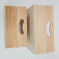 natural solid wood nesting crate box with handle storage wooden box 3