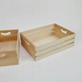 natural solid wood nesting crate box with handle storage wooden box 4