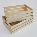 natural solid wood nesting crate box with handle storage wooden box 1