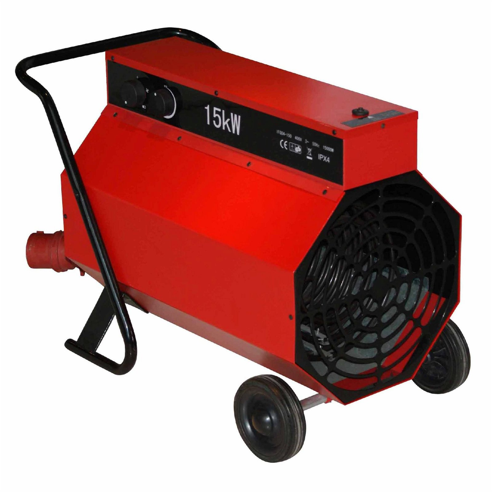 Portable industrial space heater with handle and wheel
