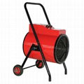 Round industrial fan heater with wheel