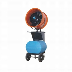 Industrial mobile misting cooler fan with remote control