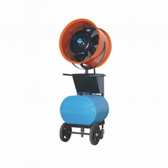 Industrial mobile misting cooler fan with remote control