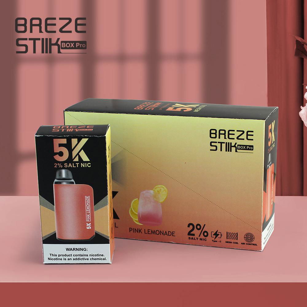 Original Breze Stiik Box 5K Disposable Vape ECigarettes 5000 Puffs Mesh Coil 3