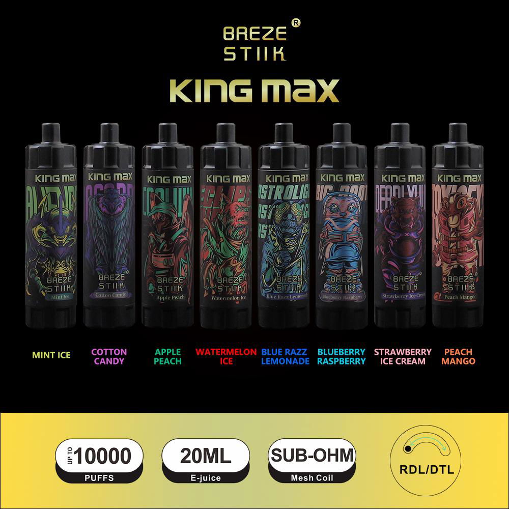 New Vape Disposable King Max 10000 Puffs Mesh Coil Sub ohm Clouds Vapour 3