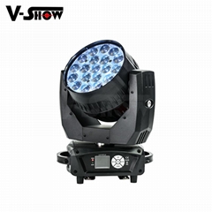 hot 19*12w rgbw moving beam wash zoom light with aura effect ,zoom dj light