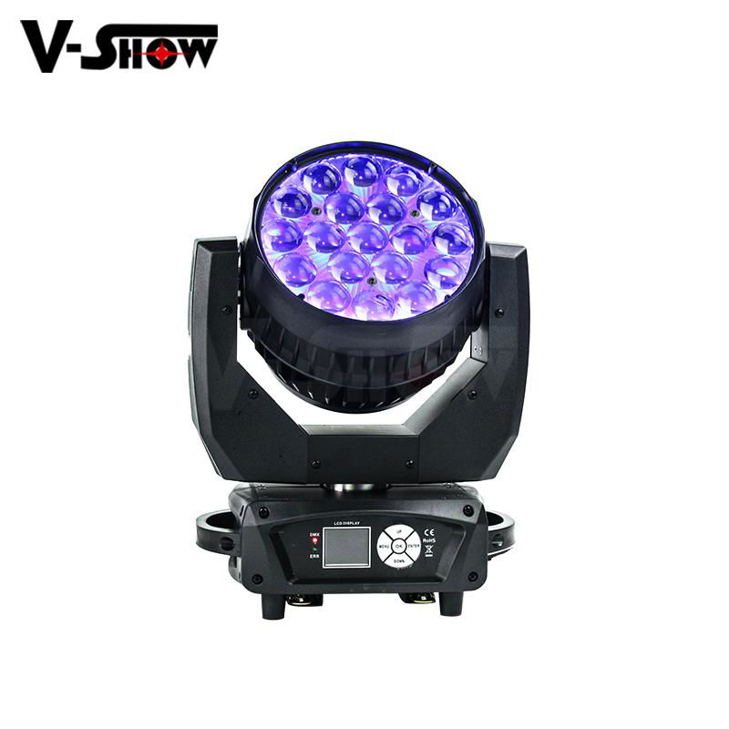 hot 19*12w rgbw moving beam wash zoom light with aura effect ,zoom dj light   2