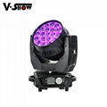 hot 19*12w rgbw moving beam wash zoom light with aura effect ,zoom dj light  