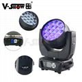 Aura 19x15w 4 in 1 rgbw led moving head zoom wash Beam light led moving head