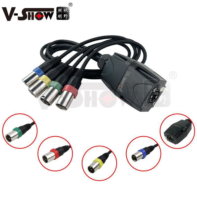 V-Show Adapter DMX-RJ45 Cable splitter RJ45/4 x XLR 3pin male&female 2