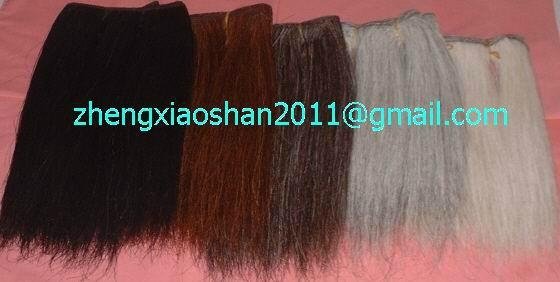Horse mane extensions and 18" long horse hair wefts for rocking horse mane 5