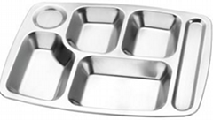 Stainless Steel Divider dish with 6grids
