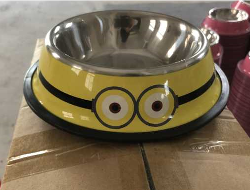 stainless steel pet bowls in color coat with antiskid rubber 2