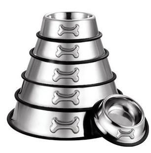 Stainless Steel Pet Bowls with small paw embossed pattern