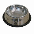 Stainless Steel Pet Bowls with small paw embossed pattern 2