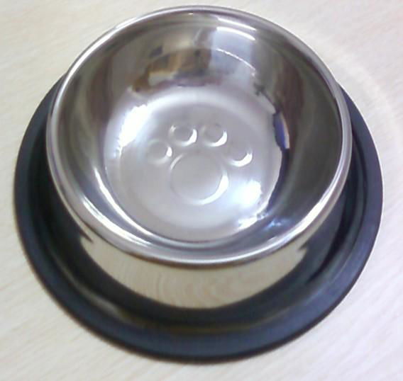 Stainless Steel Pet Bowls with small paw embossed pattern 4