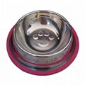 Stainless Steel Pet Bowls with small paw embossed pattern 5