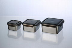 316L antibacterial stainless steel lunch box food container with airtight lids.