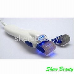 Home use derma roller with LED blue light for scar removal