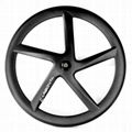 Carbon 5 Spoke Wheels 55mm Deep Clincher Tubeless Ready Front Wheel 1