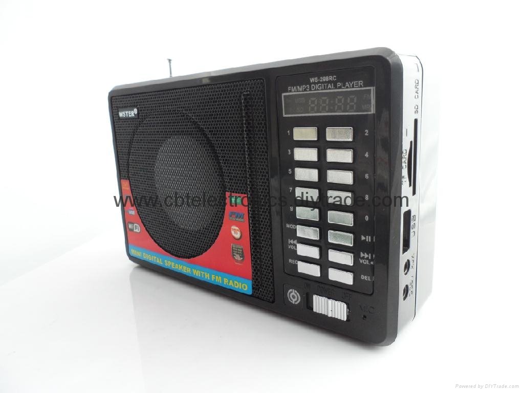FM radio recorder speaker with USB SD TF card reader  3