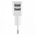 EU plug 5V/2.1A Dual port USB Mobile Phone Charger 2