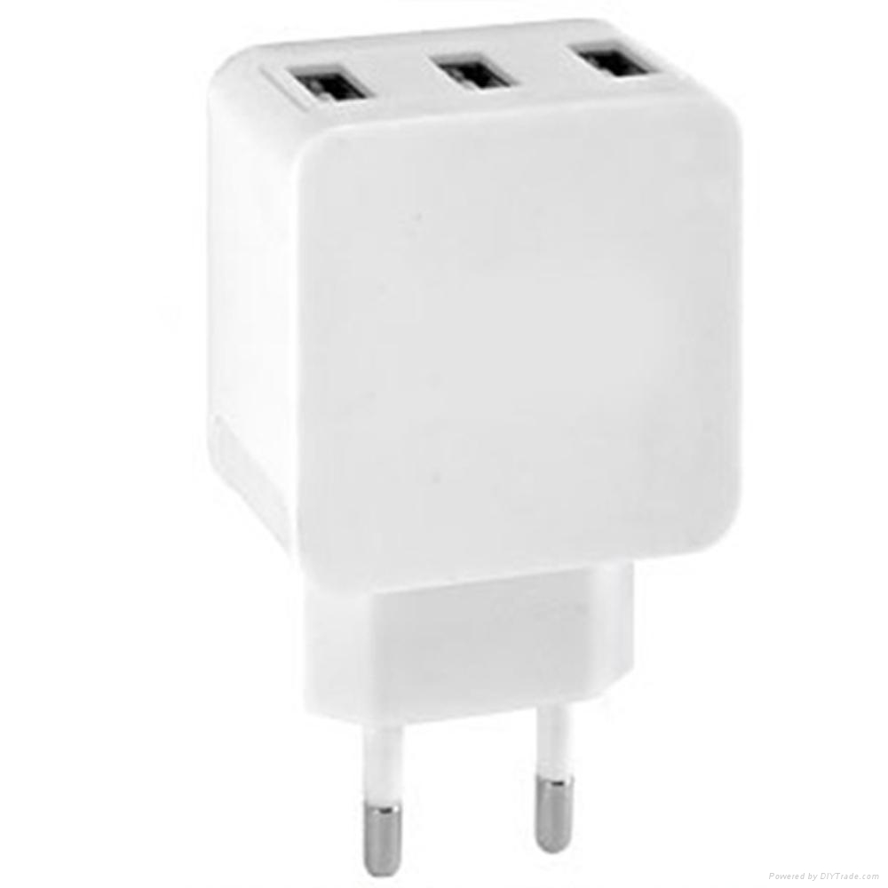 EU plug 5V/3.1A 3usb ports portable mobile phone charger 3