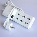 AU US UK EU plug 5V/4.5A 6ports Multi USB Mobile Phone Charger  4