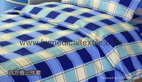  checked Hospital Bed Linen (bed sheet, pillow case and duvet cover) 2