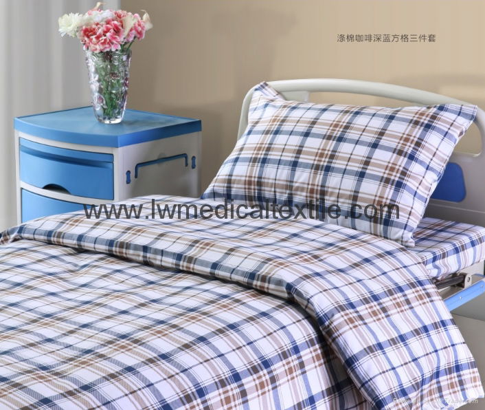  checked Hospital Bed Linen (bed sheet, pillow case and duvet cover)