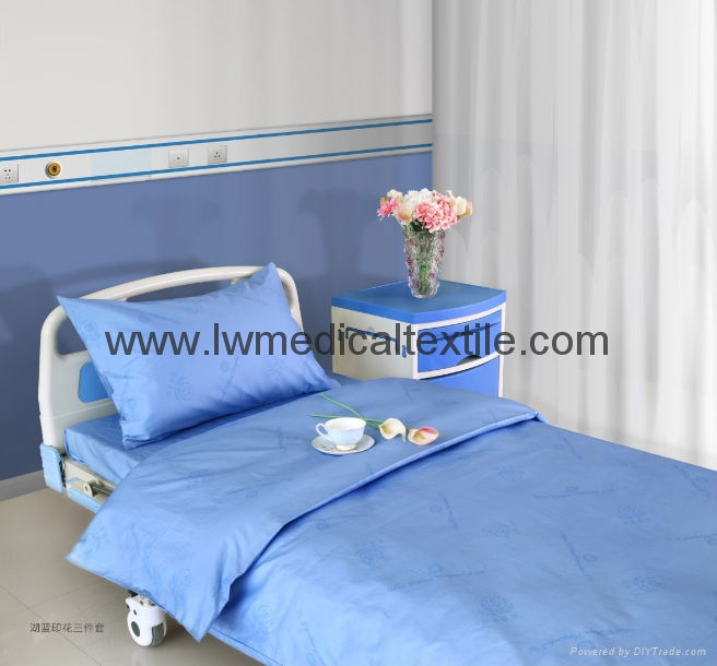 Hospital Bed Linen of pure colors (bed sheet pillow case and duvet cover)