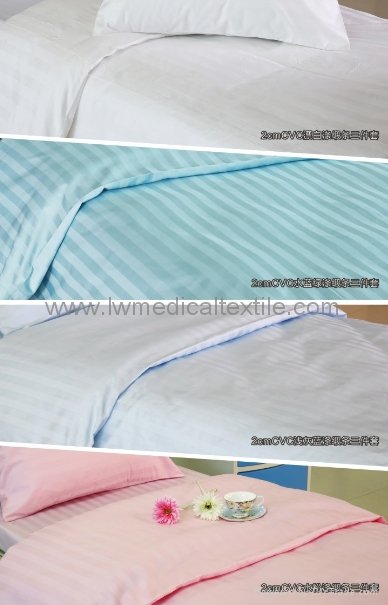satin stripes Hospital Bed Linen (bed sheet pillow case duvet cover)