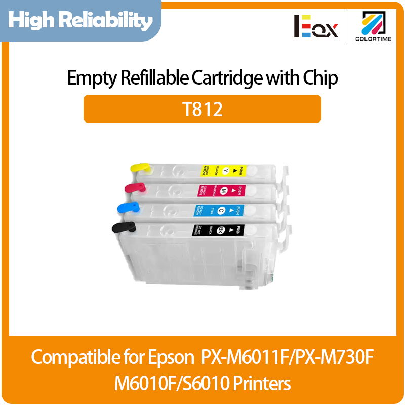 T812 Empty refillable cartridge with chip for Epson PX-M6011F M730F M6010F S6010