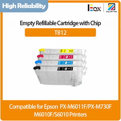 T812 Empty refillable cartridge with chip for Epson PX-M6011F M730F M6010F S6010