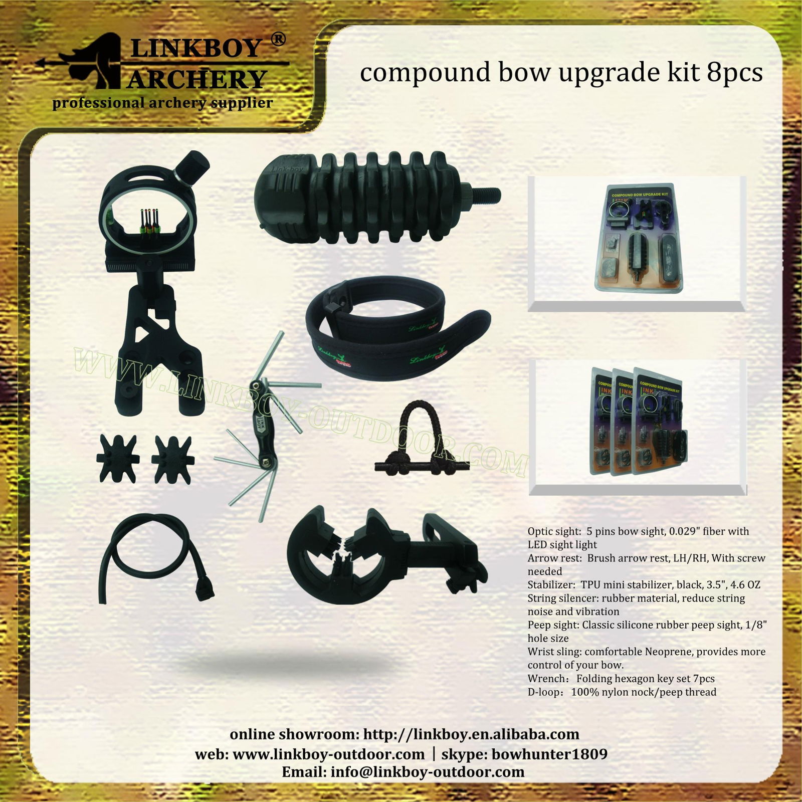 Linkboy archery compound bow upgrade kit 8pcs for archery hunting 