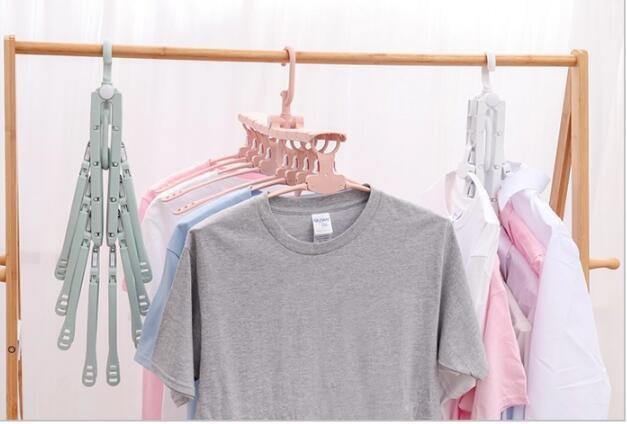folding Swivel plastic clothes hanger for clothes 8 ranks set 2