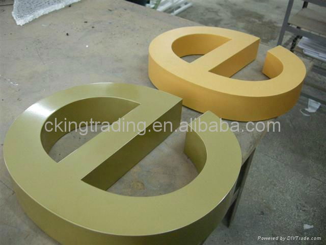 Painting fabricated steel letter sign 5