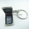 Rectangle small rotatable metal photo frame keyring 2